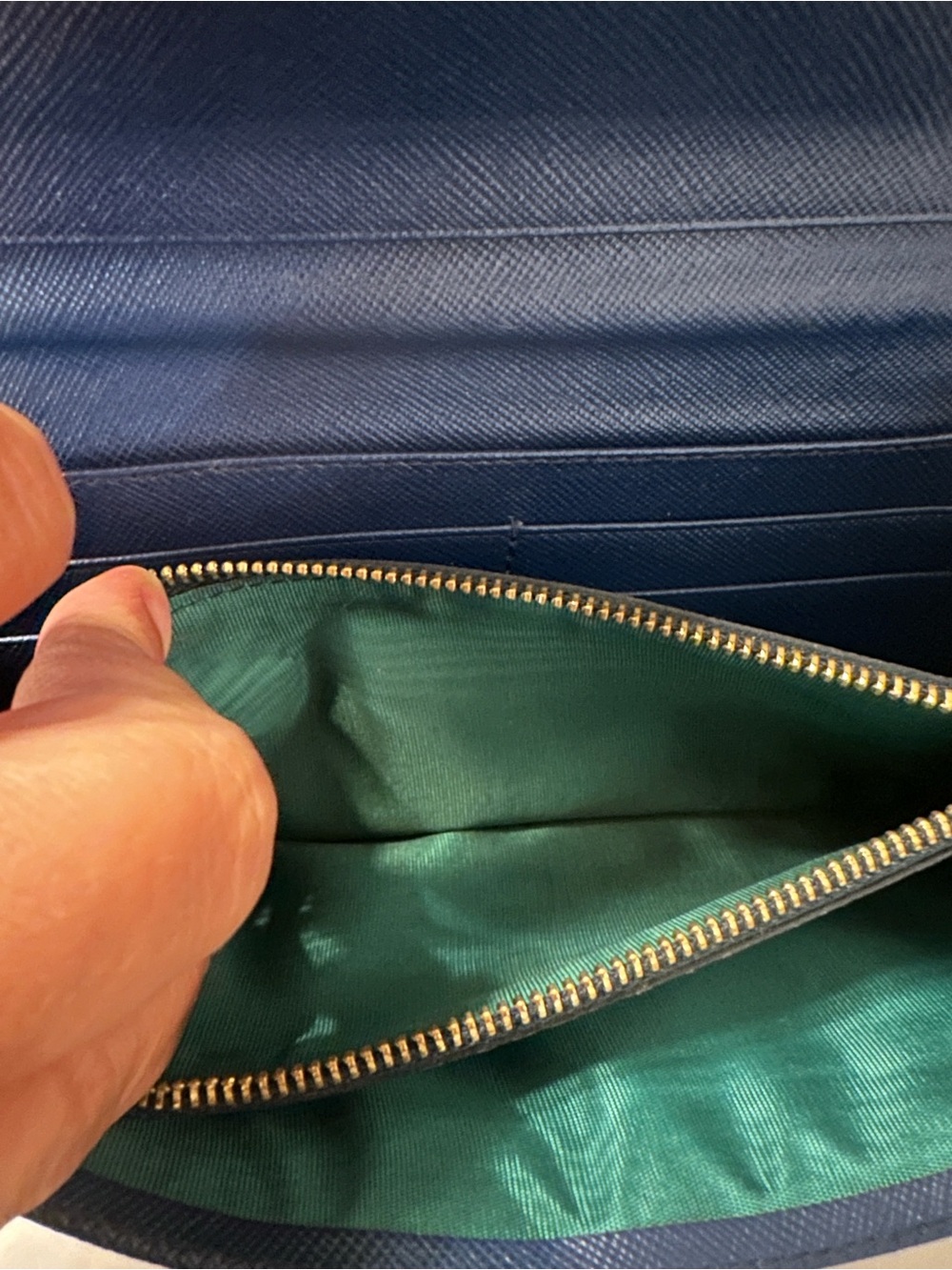 Emilio Pucci Continental Blue & Teal Patterned Long Wallet - Snap Closure - Picture 12 of 16